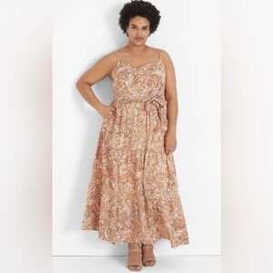 Lane Bryant Button-Down Tie-Waist Tiered Dress